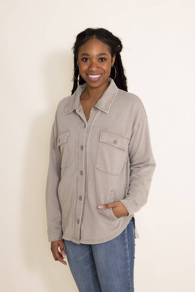 Thread & Supply Cyrus Shacket for Women in Moss Grey