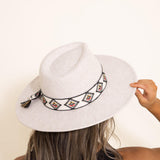 C.C. Vegan Felt Panama Hat for Women in Oatmeal