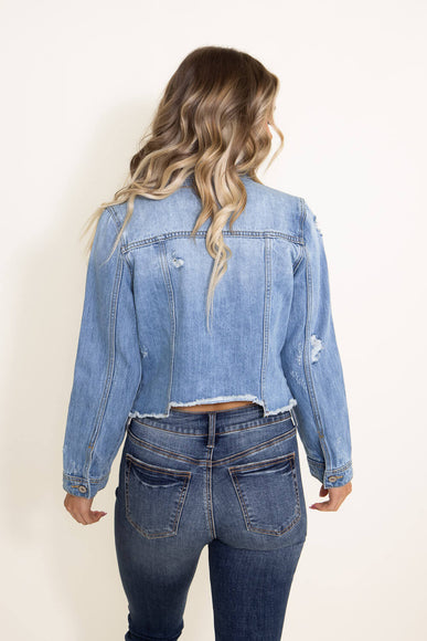 KanCan Destructed Hem Denim Jacket for Women