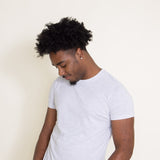 Basic Crewneck T-Shirt for Men in Speckled White