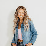 KanCan Destructed Hem Denim Jacket for Women