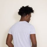 Basic Crewneck T-Shirt for Men in Speckled White