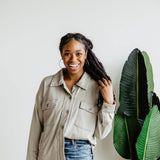 Thread & Supply Cyrus Shacket for Women in Moss Grey