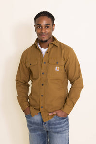 Carhartt Canvas Fleece Lined Shirt Jacket for Men in Brown