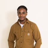 Carhartt Canvas Fleece Lined Shirt Jacket for Men in Brown
