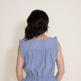 Simply Southern Smocked Blouse for Women in Chambray Blue