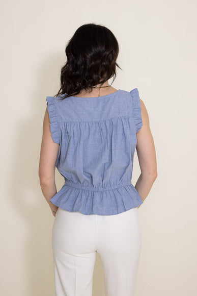 Simply Southern Smocked Blouse for Women in Chambray Blue