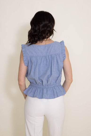 Simply Southern Smocked Blouse for Women in Chambray Blue