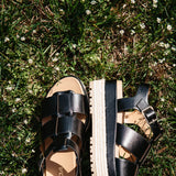 Soda Shoes McLean Fisherman Platform Sandals for Women in Black