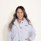 Women's Simply Southern Clothing Soft Sherpa Shacket for Women in Grey