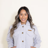 Women's Simply Southern Clothing Soft Sherpa Shacket for Women in Grey alternate photo
