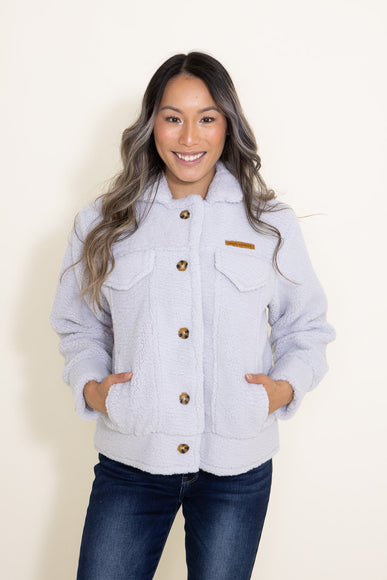 Women's Simply Southern Clothing Soft Sherpa Shacket for Women in Grey alternate photo