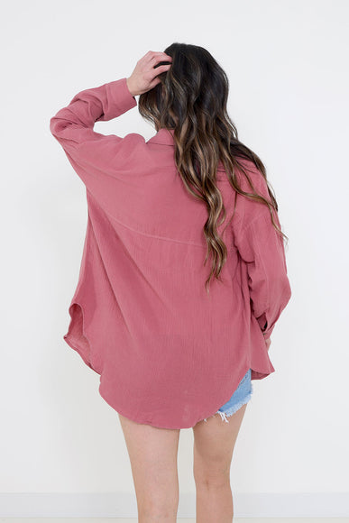 ACOA Clothing Oversized Cotton Gauze Top for Women in Dusty Mauve Purple