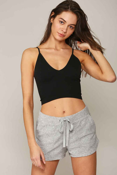 By Together Seamless Ribbed Brami in Black 