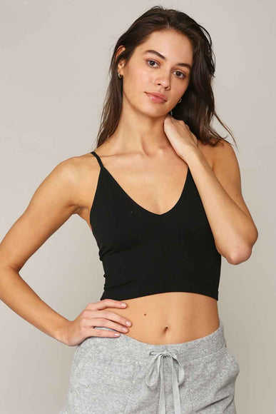 By Together Seamless Ribbed Brami in Black 