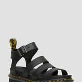 Dr. Martens Blaire Hydro Leather Gladiator Sandals for Women in Black 