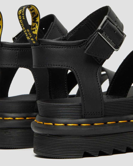 Dr. Martens Blaire Hydro Leather Gladiator Sandals for Women in Black 