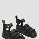 Dr. Martens Blaire Hydro Leather Gladiator Sandals for Women in Black 