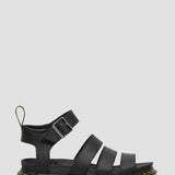 Dr. Martens Blaire Hydro Leather Gladiator Sandals for Women in Black 
