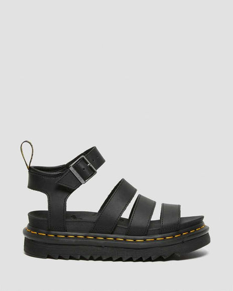 Dr. Martens Blaire Hydro Leather Gladiator Sandals for Women in Black 