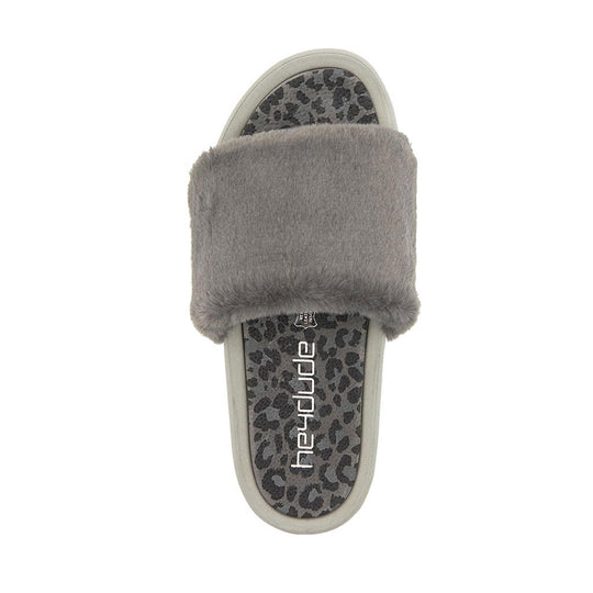 Hey Dude Shoes Women’s Peggy Slide Sandals in Grey Cheetah 
