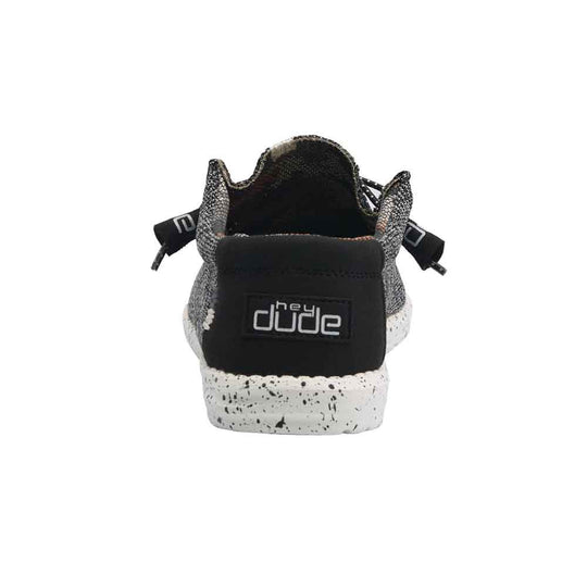 Hey Dude Shoes Men’s Wally Sox Shoes in Black/White 3