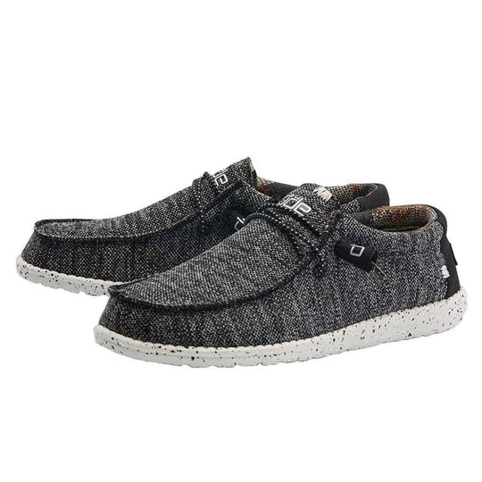 Hey Dude Shoes Men’s Wally Sox Shoes in Black/White 1