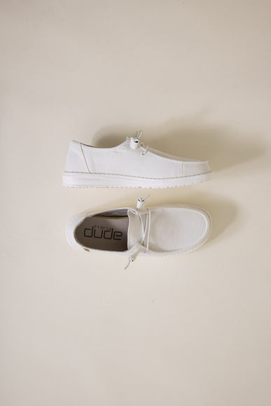 Hey Dude Shoes Women’s Wendy Chambray Shoes in White 4