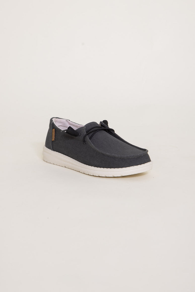 HEYDUDE Womenâs Wendy Shoes in Chambray Off Black â Glik's