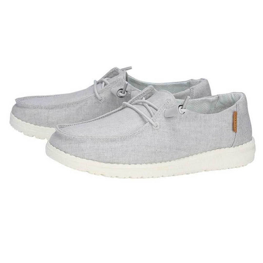 Hey Dude Shoes Women’s Wendy Chambray Shoes in Light Grey 1