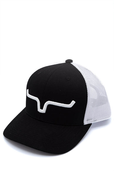 Kimes Ranch Weekly Trucker Hat for Men in Black/White