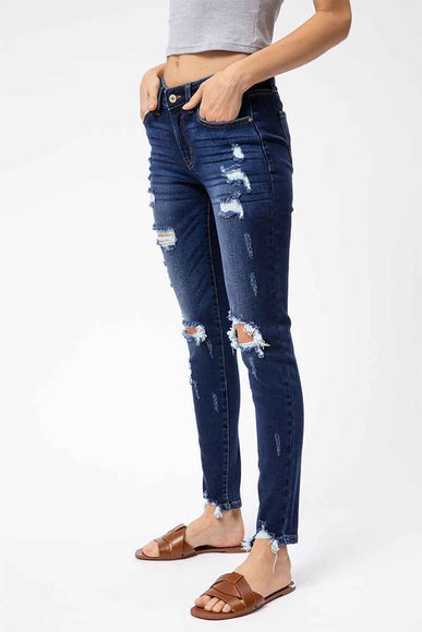KanCan Mid Rise Distressed Skinny Jeans for Women
