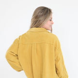 La Miel Matilda Cropped Shacket for Women in Mustard Yellow