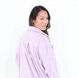 La Miel Sunset Fleece Shacket for Women in Lilac Purple