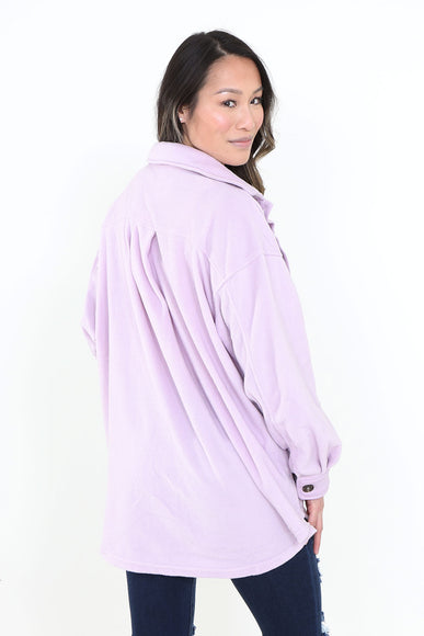 La Miel Sunset Fleece Shacket for Women in Lilac Purple