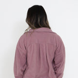 La Miel Sunset Fleece Shacket for Women in Mauve Purple