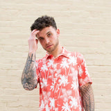 WearFirst Wanderer Palms Shirt for Men in Coral