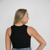 Ribbed Tank Top for Women in Black