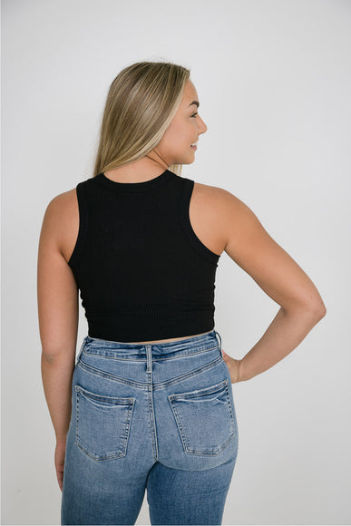 Ribbed Tank Top for Women in Black