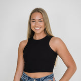 Ribbed Tank Top for Women in Black