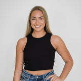 Ribbed Tank Top for Women in Black