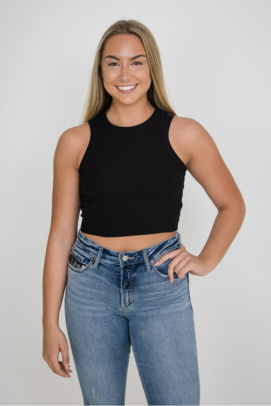 Ribbed Tank Top for Women in Black