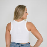 Ribbed Tank Top for Women in White