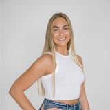 Ribbed Tank Top for Women in White
