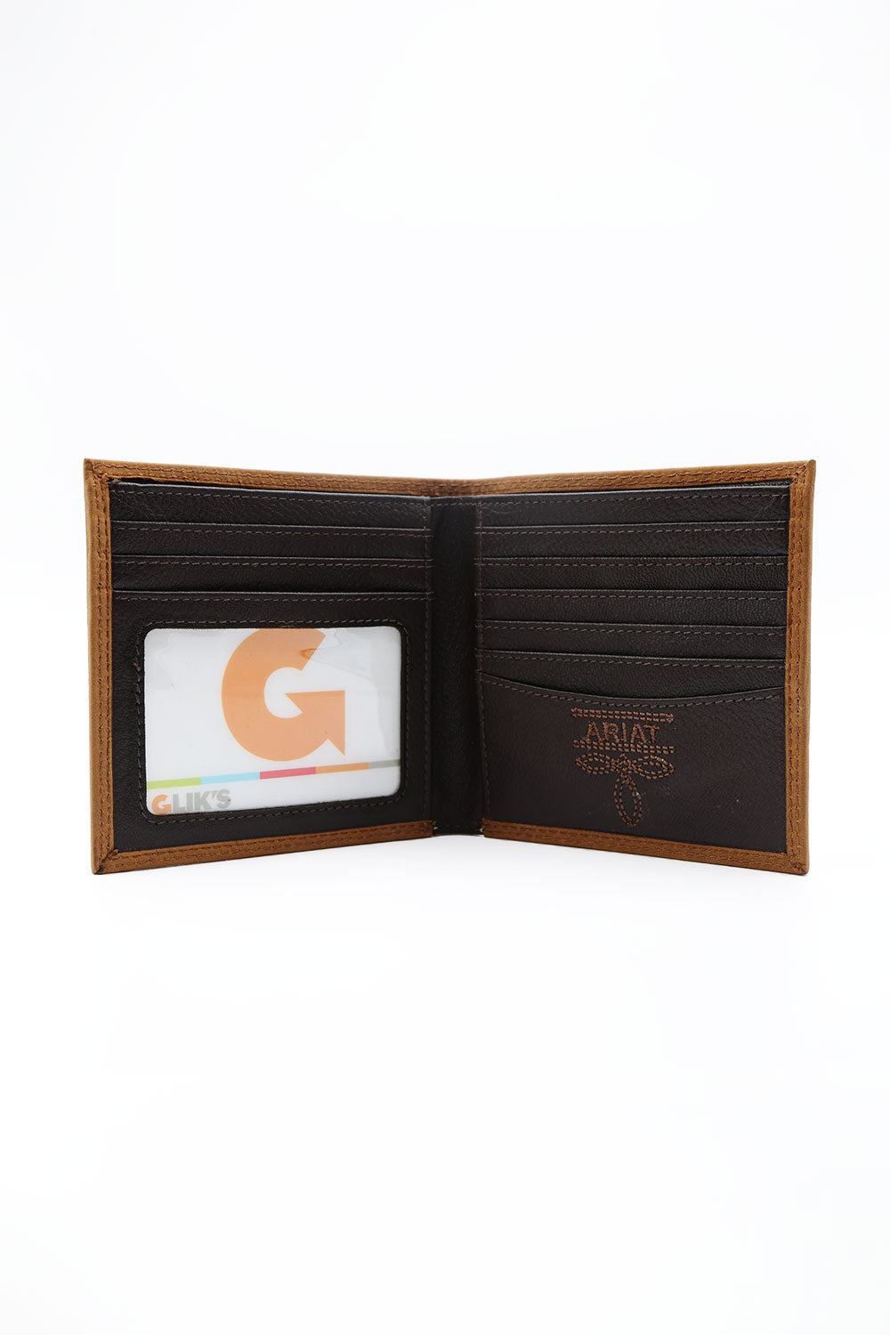Ariat Bi-Fold Embroidered Wallet in Brown
