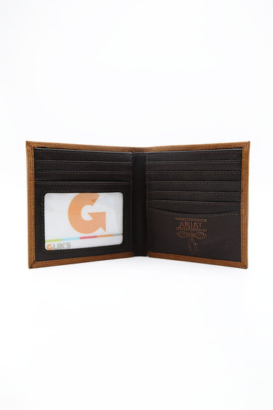 Ariat Bi-Fold Embroidered Wallet in Brown