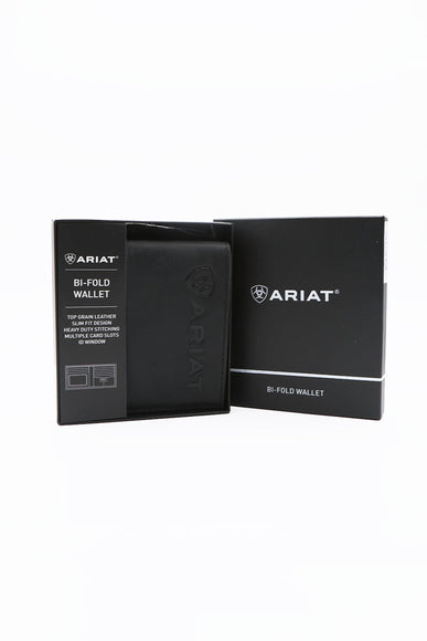 Ariat Bi-Fold Embroidered Wallet in Black