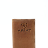 Ariat Tri-Fold Embroidered Wallet in Brown