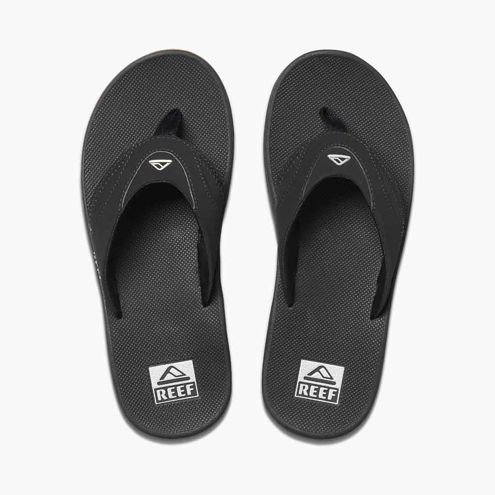 solo polet Centrum Reef Fanning Flip Flop Sandals for Men in Black-Silver | RF002026-BLS –  Glik's