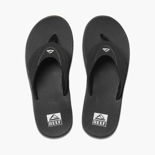 Reef Fanning Flip Flop Sandals for Men in Black-Silver